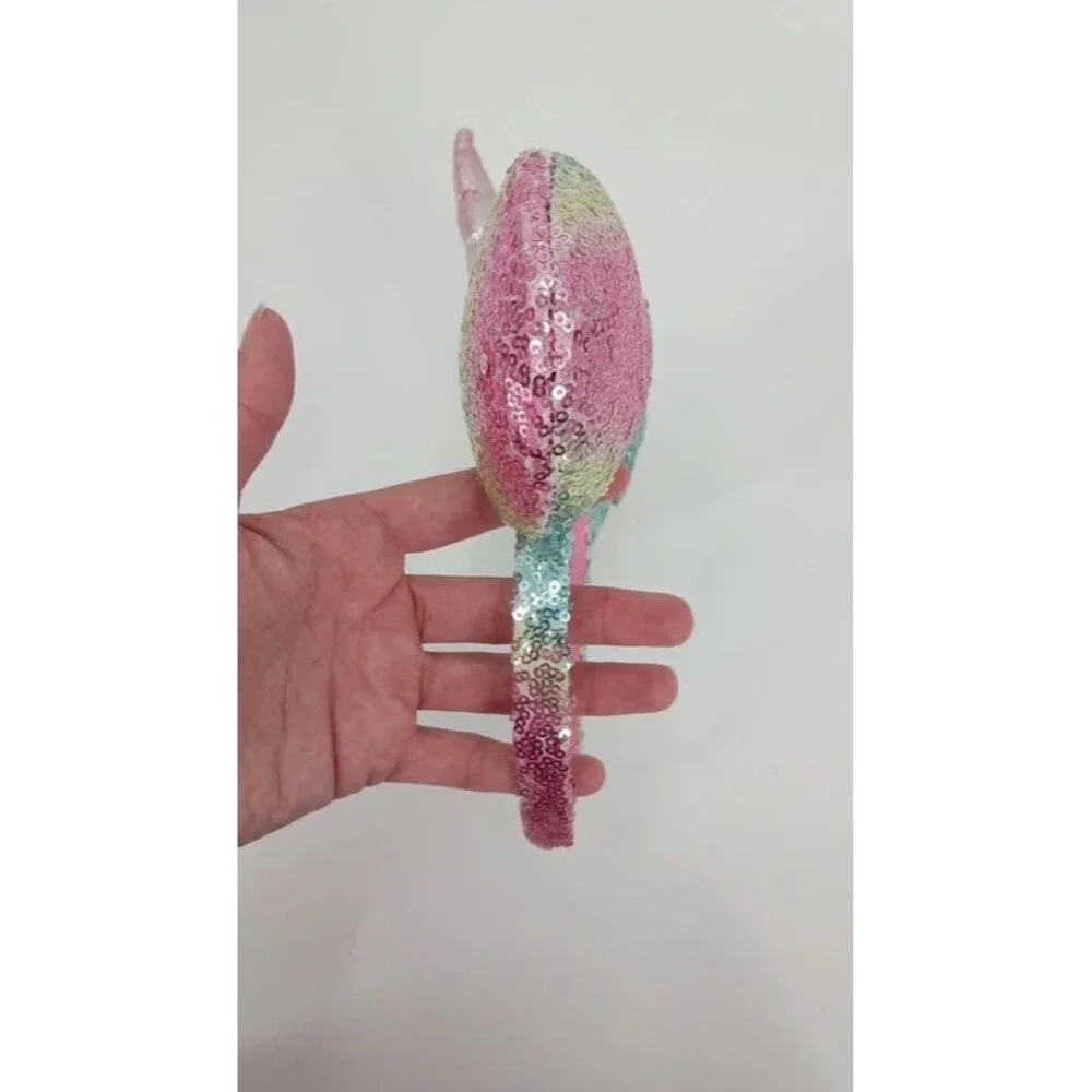 Disney Parks Minnie Mouse Unicorn Ears Pastel Rainbow Sequin Horn Bow